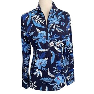 Tommy Bahama Everyday Active Floral Top Women Size L Athleisure Activewear Golf